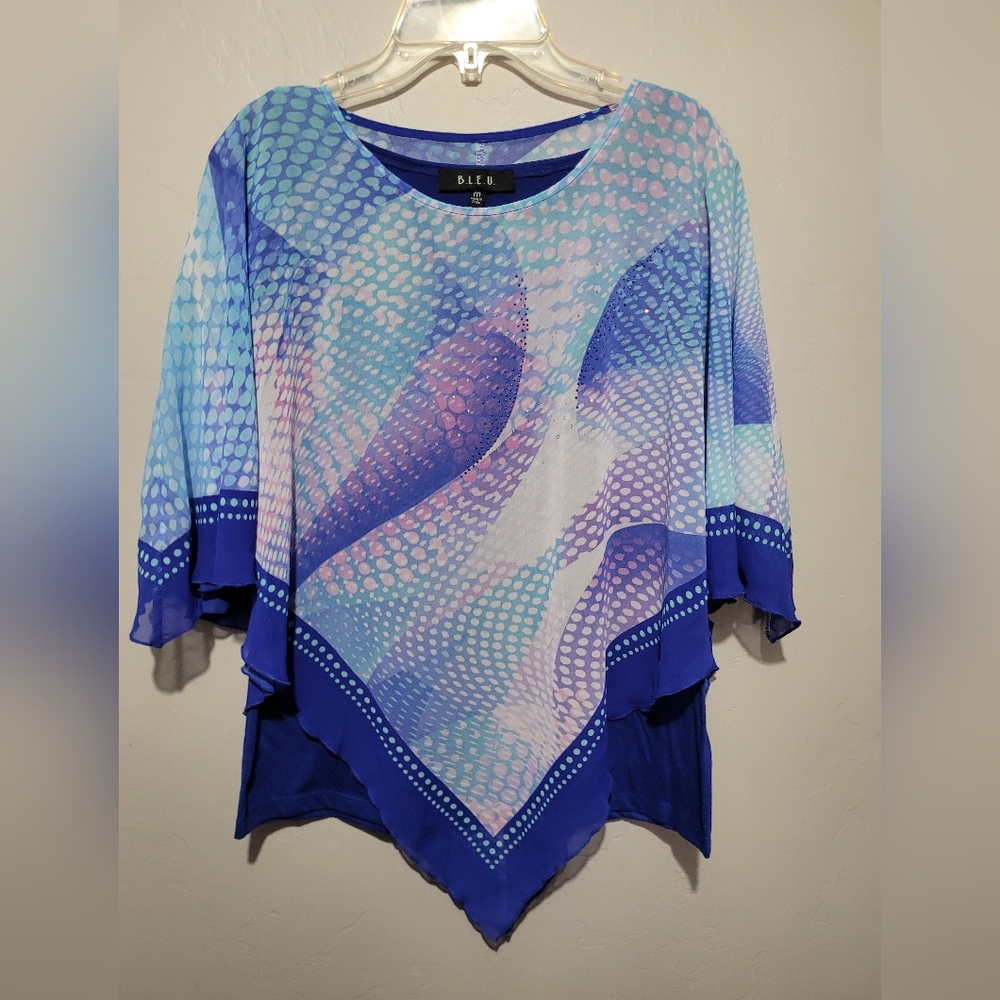 B.L.E.U. Multicolor Abstract Blouse